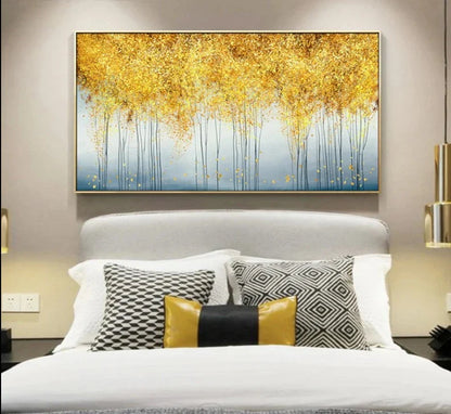 Golden Coins Tree Wall Canvas Art