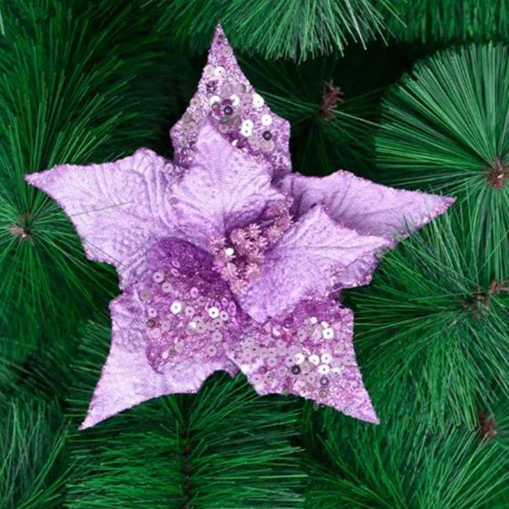 5 Stücke Lila Blumen Weihnachtsbaum Girlande