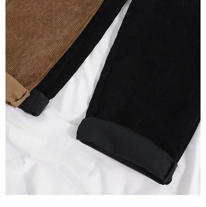 High Waist Corduroy Loose Pants