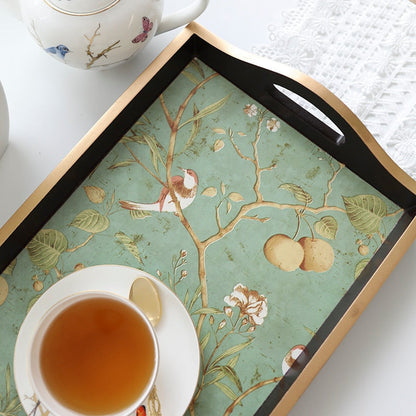 Retro Flower And Bird Tray