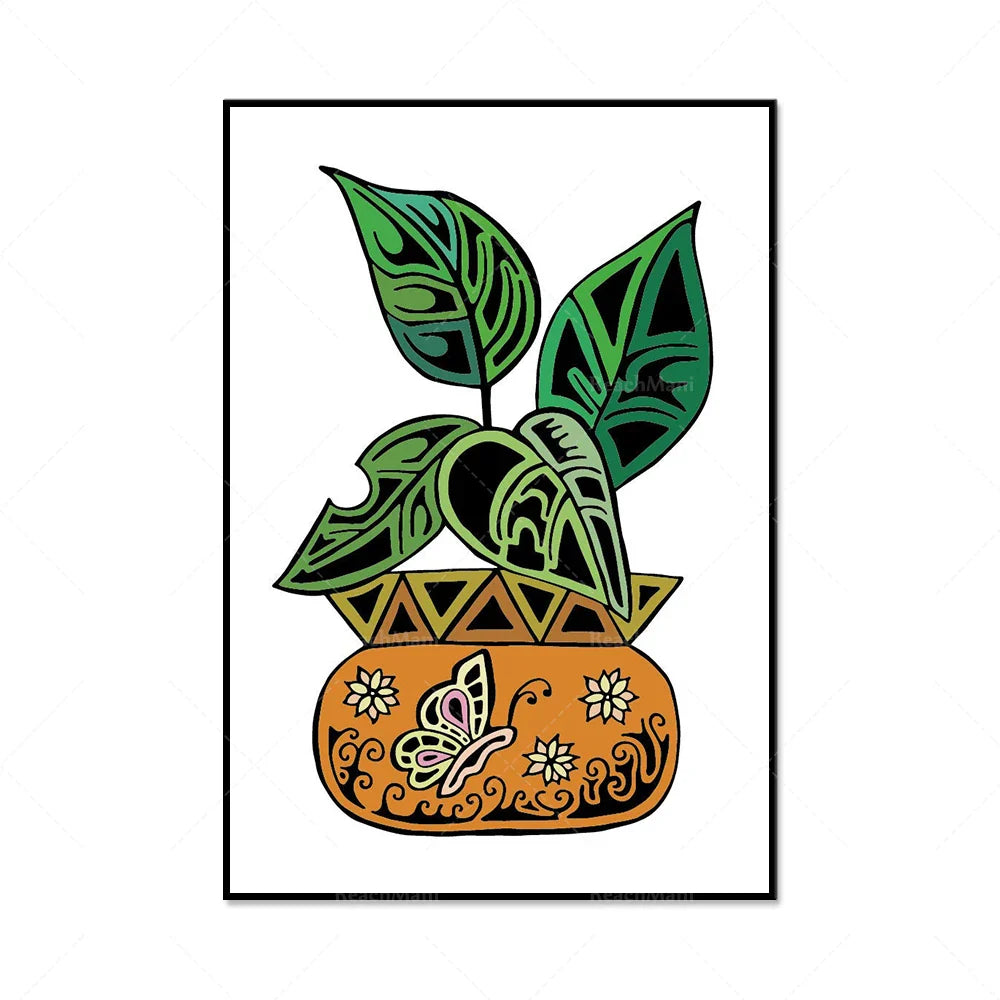 Boho Botanical Elegance Canvas Wall Art