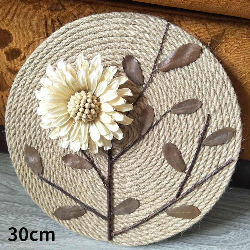 Embossed Floral Rattan Wall Decor