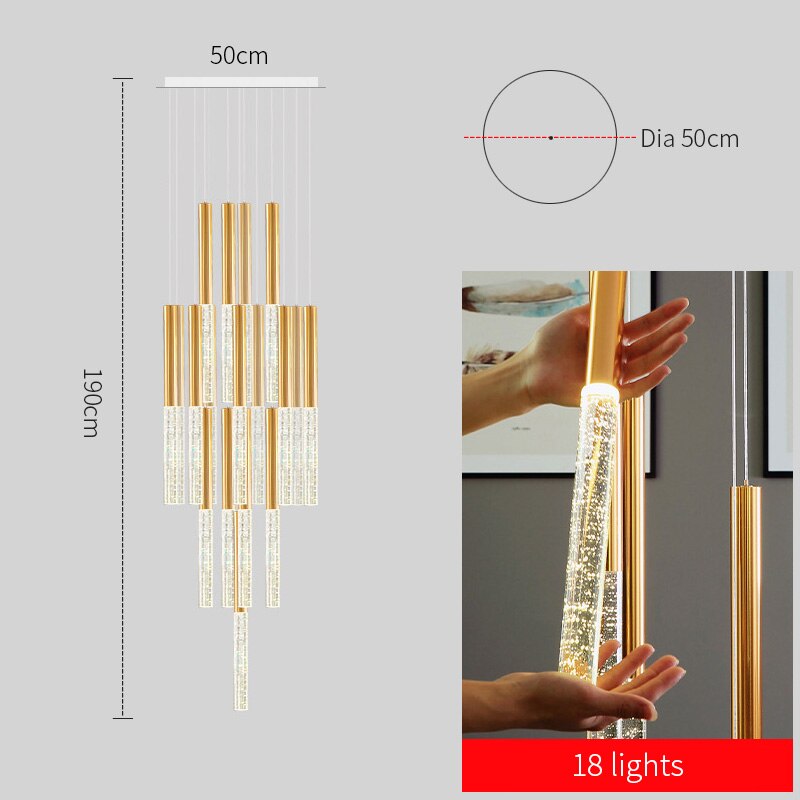 Mya Linear Copper And Crystal Strand Chandelier