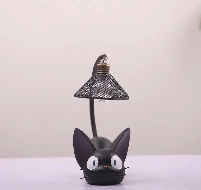 Mini lampe de nuit LED en résine en forme de chat