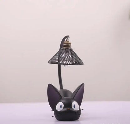 Mini lampe de nuit LED en résine en forme de chat