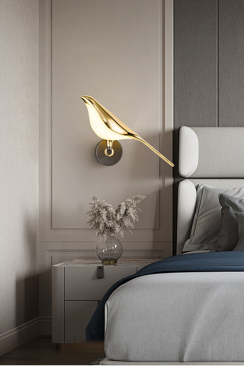 Gold Birds Wall Sconce Light