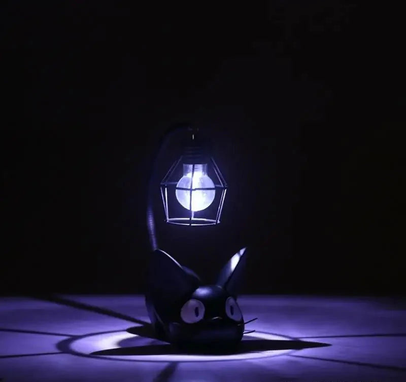Mini lampe de nuit LED en résine en forme de chat