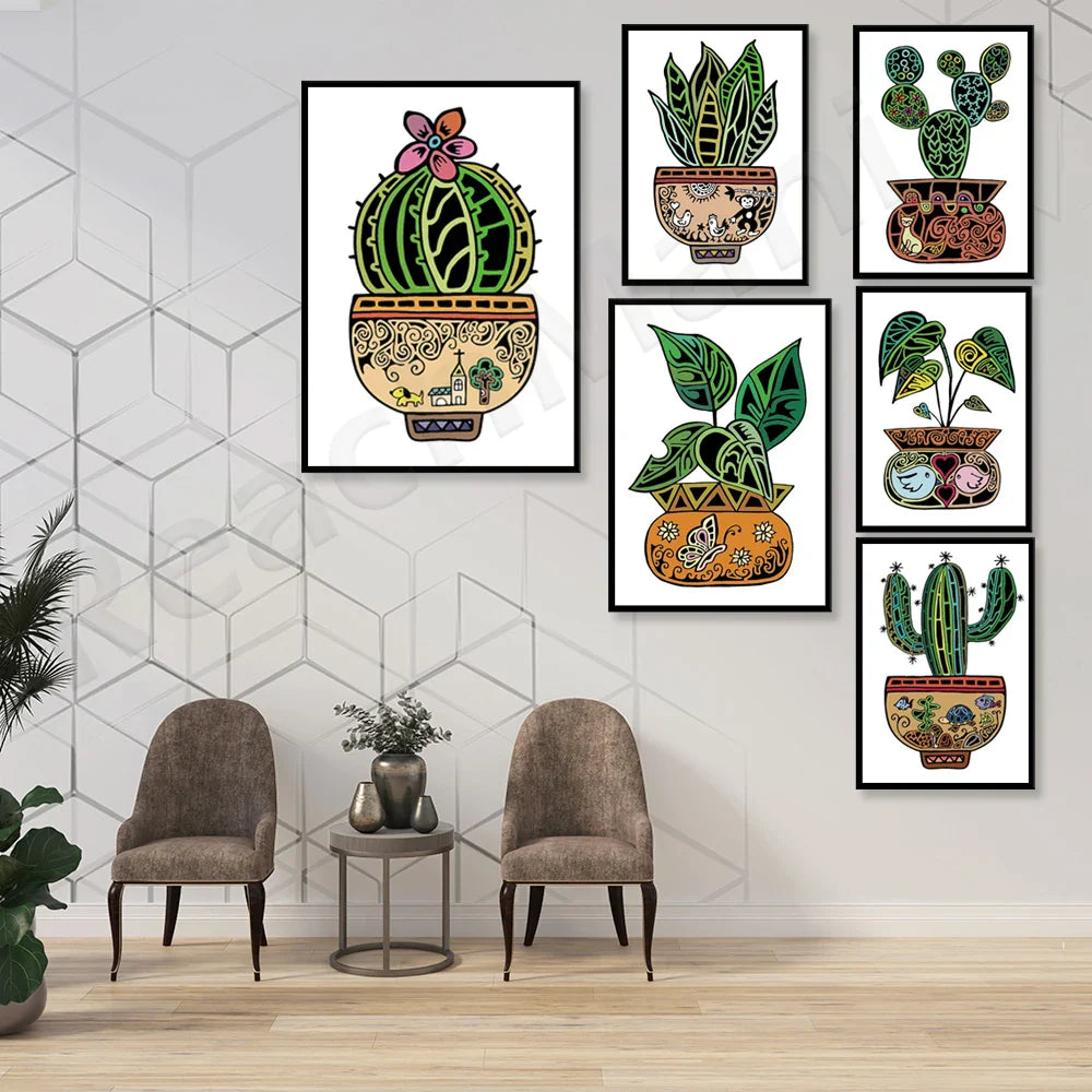 Boho Botanical Elegance Canvas Wall Art