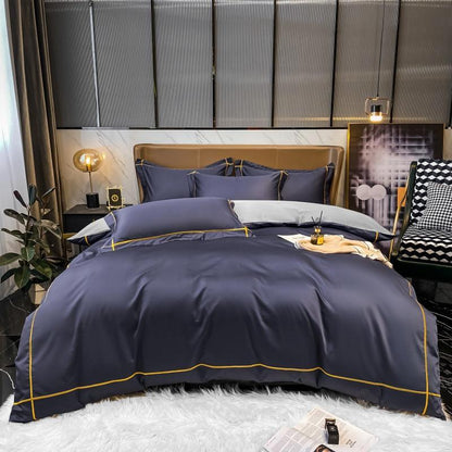 Kaelyn Hotel Trim Egyptian Cotton Hotel Bedding Set