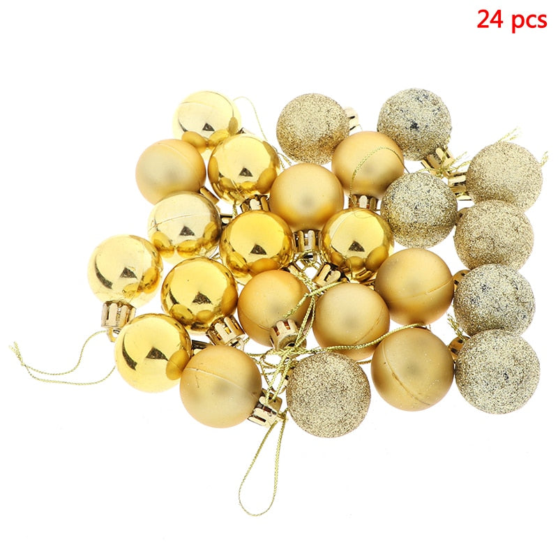 3 Texturas 24pcs Bolas de Árvore de Natal