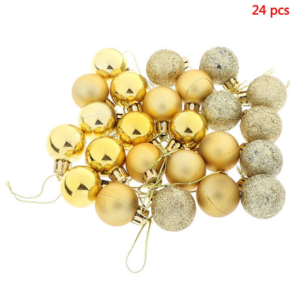 3 Textures 24pcs Christmas Tree Balls