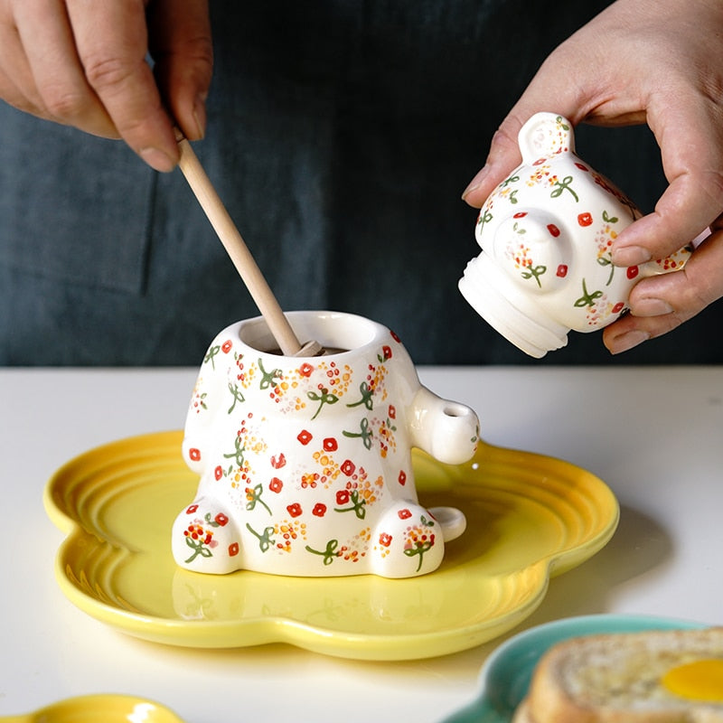 Ceramic Bear Honey Jar