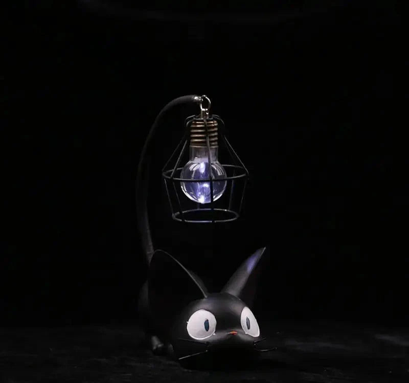 Mini lampe de nuit LED en résine en forme de chat