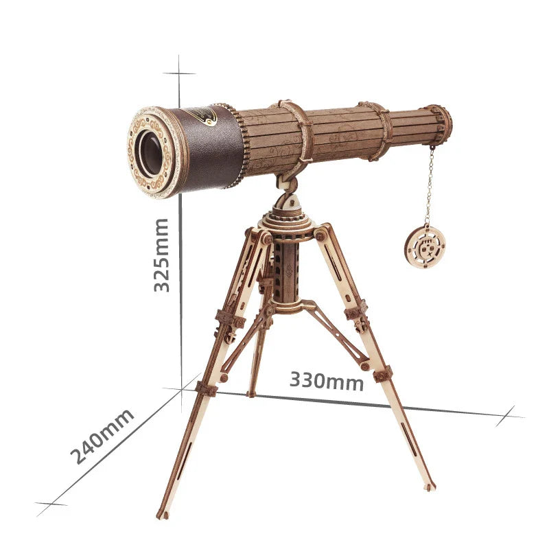 DIY Vintage Wooden Telescope Puzzle