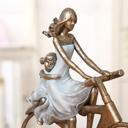 Bike Family Resin Figurine