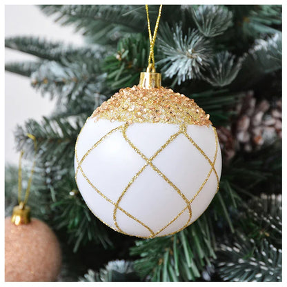 White and Gold Christmas Tree Ornaments