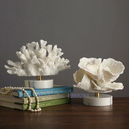 Artificial Coral Sculpture with Marble Base