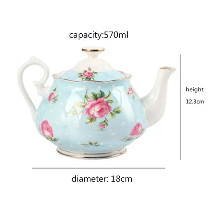 Vintage Ceramic Teapot with Floral Design