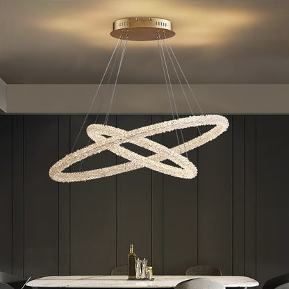 Jillian Sculptural LED Three Tier Crystal Chandelier