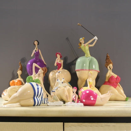 Golfing Lady Figurines