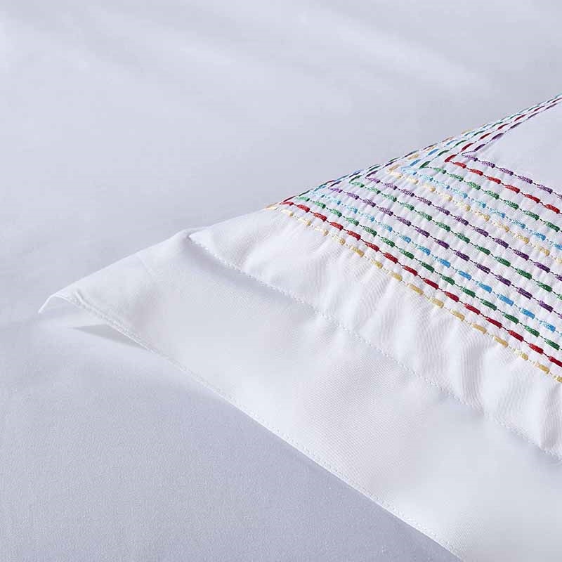 Abyad Rainbow Stitch Luxury Premium Hotel Cotton Bedding Set