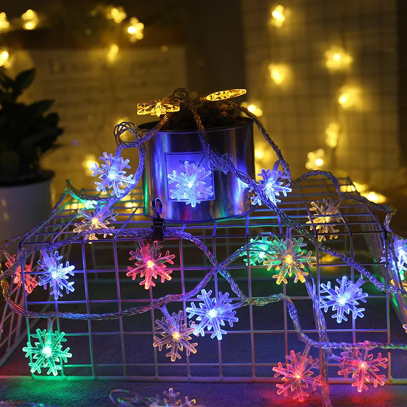 LED Snowflakes String Lights