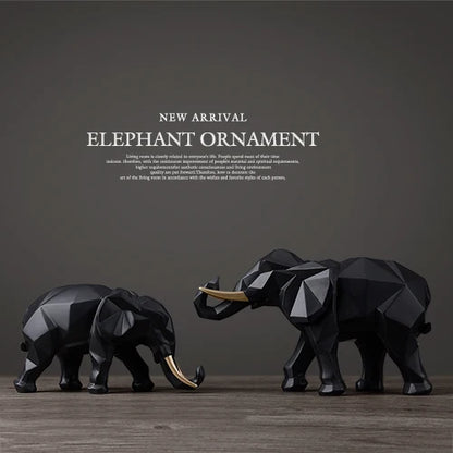 2Pcs Elephant Figurine Set