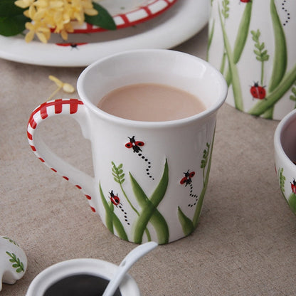 Ladybug Hand-Painted Coffee Mug