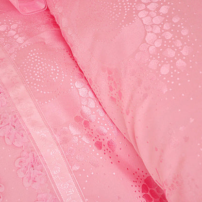 Aaliyah Triple Layered Ruffled Cotton Lace Bedding Set