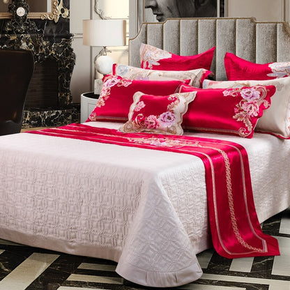 Tulipia Luxury Sateen Cotton Paisley Floral Jacquard Royal Bedding Set