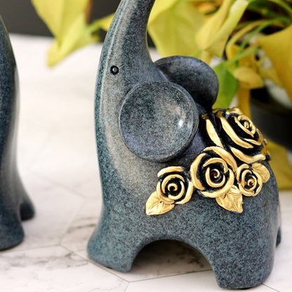 Abstract Elephant Family Figurines