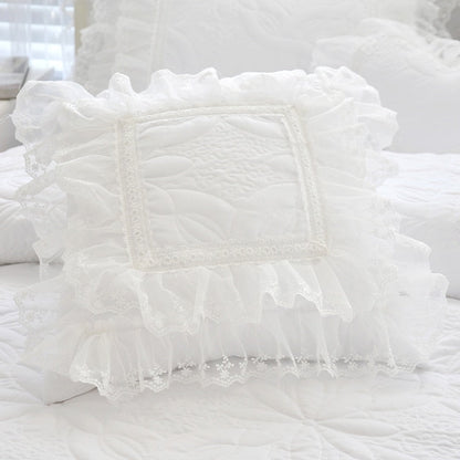 Amani Double-Layered Ruffled Cotton Lace Bedding Set