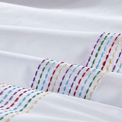 Abyad Rainbow Stitch Luxury Premium Hotel Cotton Bedding Set