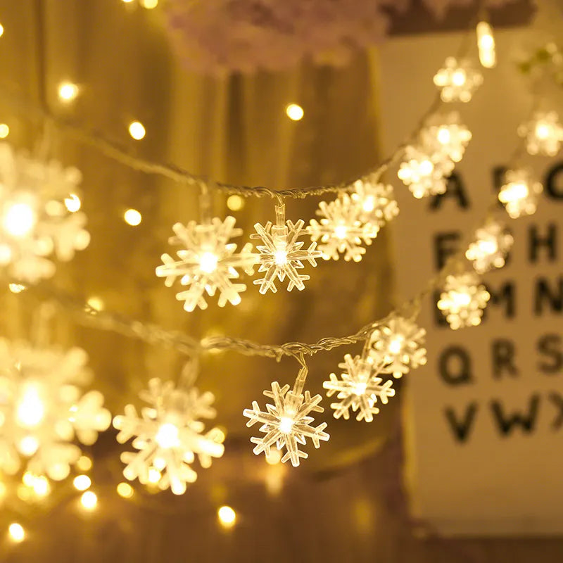 LED Snowflakes String Lights