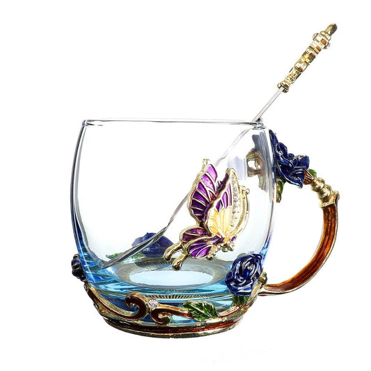 Blue Rose Cup 6 Short 300ml cup drink drinkware mug mugs