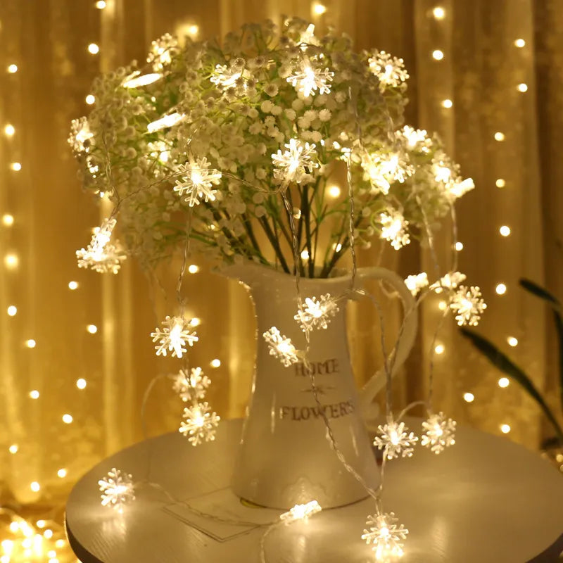 LED Snowflakes String Lights