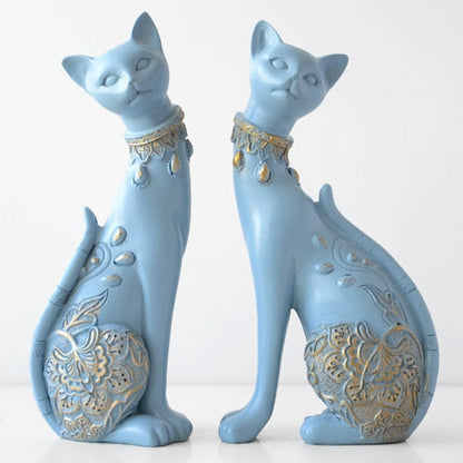 Couple Cats Resin Figurines