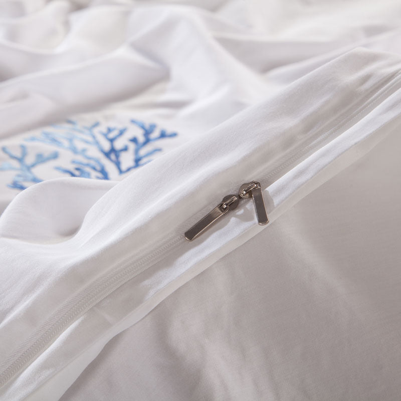Amellora Nautical Embroidered Egyptian Cotton Bedding Set