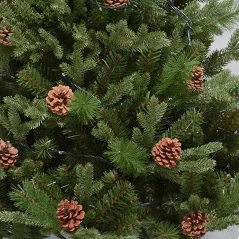 Beleuchteter Tannenzapfen-Weihnachtsbaum mit Laternensockel