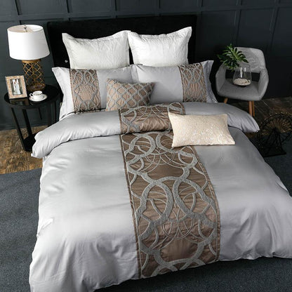 Tesoro Luxury Embroidered Egyptian Cotton Bedding Set