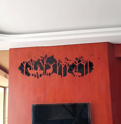 Deer Forest Acrylic Mirror Wall Sticker