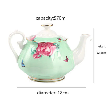 Vintage Ceramic Teapot with Floral Design