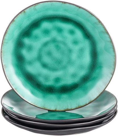 Coco Green Crockery 8.5" Dessert Plate Set