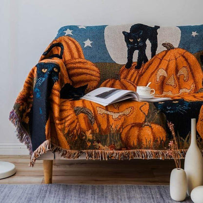 Halloween Cat Throw Blanket Blankets & Throws