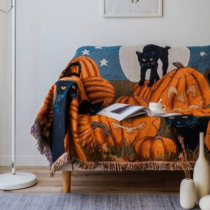 Halloween Cat Throw Blanket Blankets & Throws