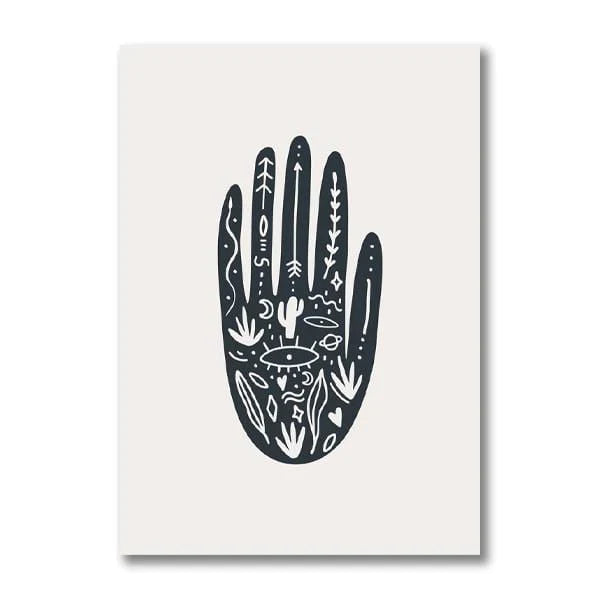 Hamsa Hand Blessings Canvas Wall Art