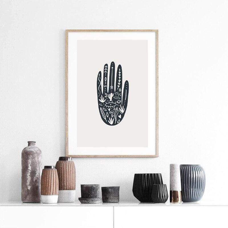 Hamsa Hand Blessings Canvas Wall Art