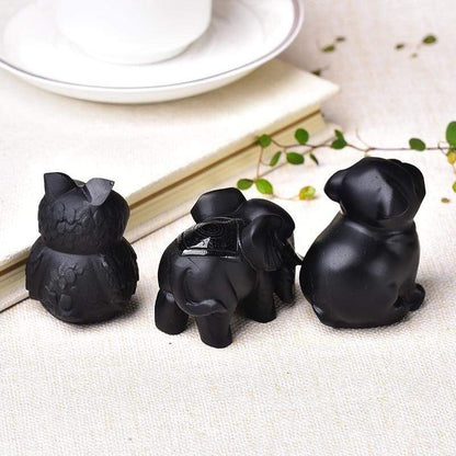 Hand Carved Obsidian Animal Figurine