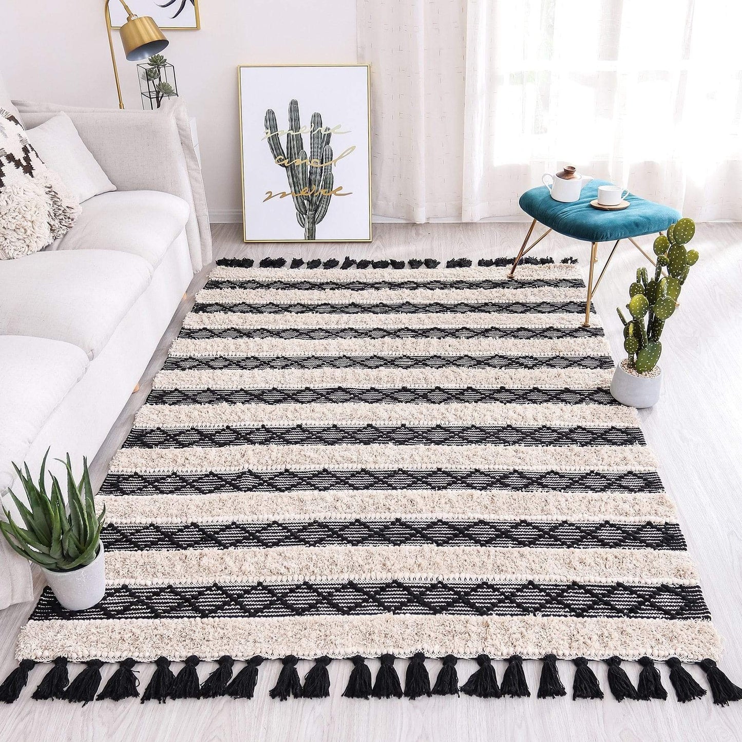 Hand Woven Cotton Carpets Rugs