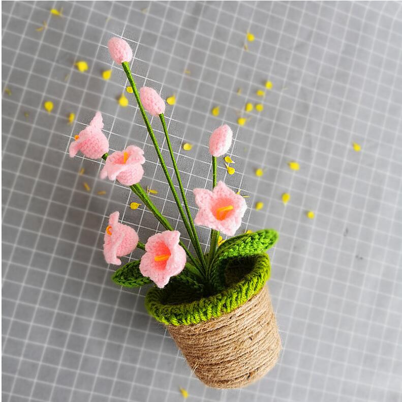 Hand-knitted Crochet Flower Pot